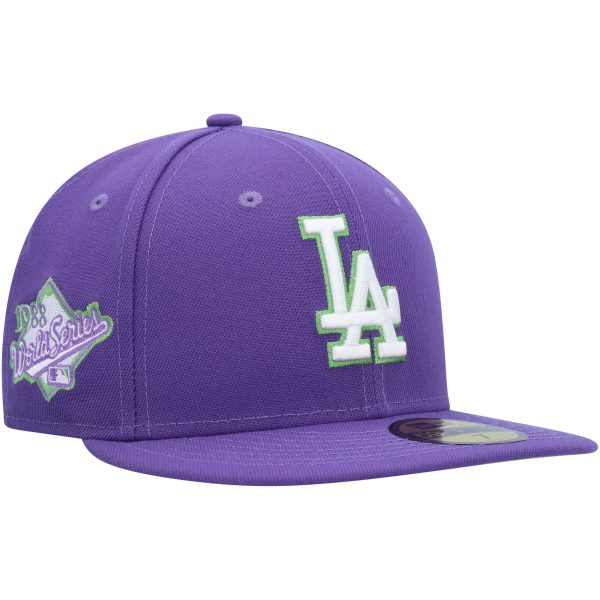 LA Dodgers Jerseys Store – mens los angeles dodgers new era purple lime side patch 59fifty fitted hat Baseball Jerseys and Hats