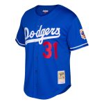 LA Dodgers Jerseys Store – mens los angeles dodgers mike piazza mitchell  ness royal cooperstown collection mesh batting practice button-up jersey Baseball Jerseys and Hats
